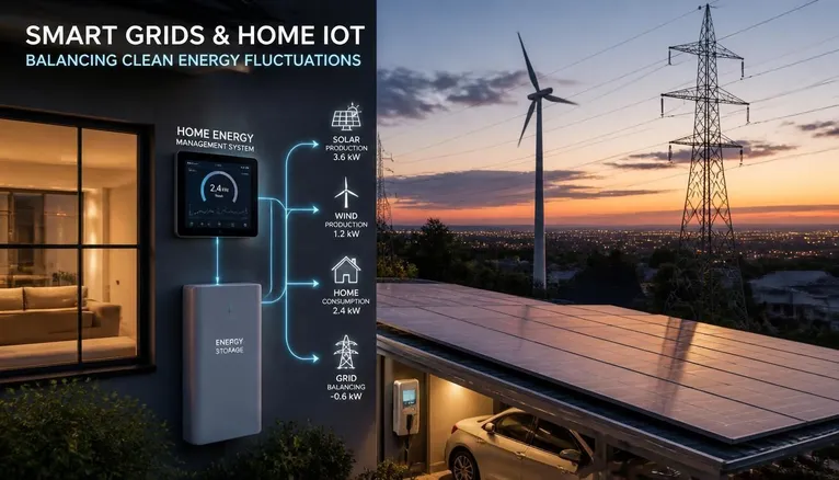 Smart Grids and Home IoT: Balancing Clean Energy Fluctuations