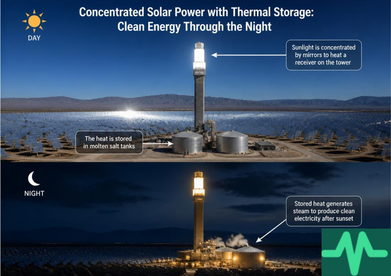 Concentrated Solar Power with Thermal Storage: Clean Energy Through the Night