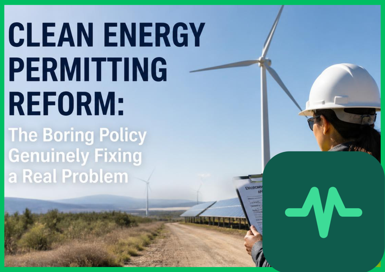 Clean Energy Permitting Reform: The Boring Policy Genuinely Fixing a Real Problem
