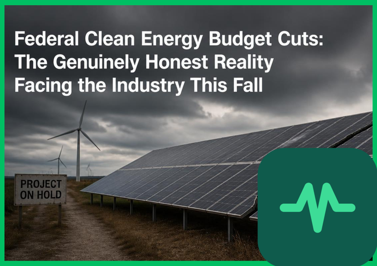 Federal Clean Energy Budget Cuts: The Genuinely Honest Reality Facing the Industry This Fall